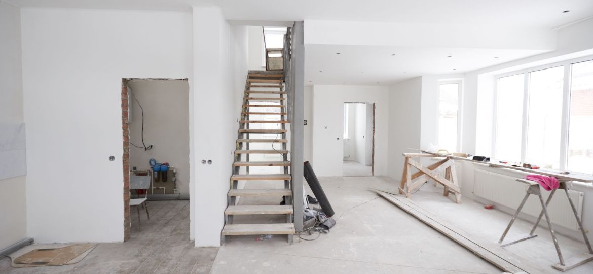 House interior renovation or construction unfinished